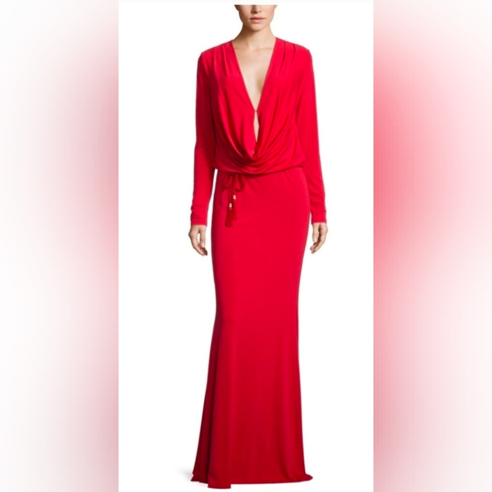 Rachel Zoe Vibrant Red Long Sleeve Dress
